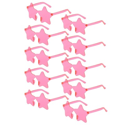 10 pár csillag alakú keret nélküli színezett party napszemüveg aranyos cukorka színű keret nélküli szemüveg divatos szemüveg - kék lila rózsaszín piros