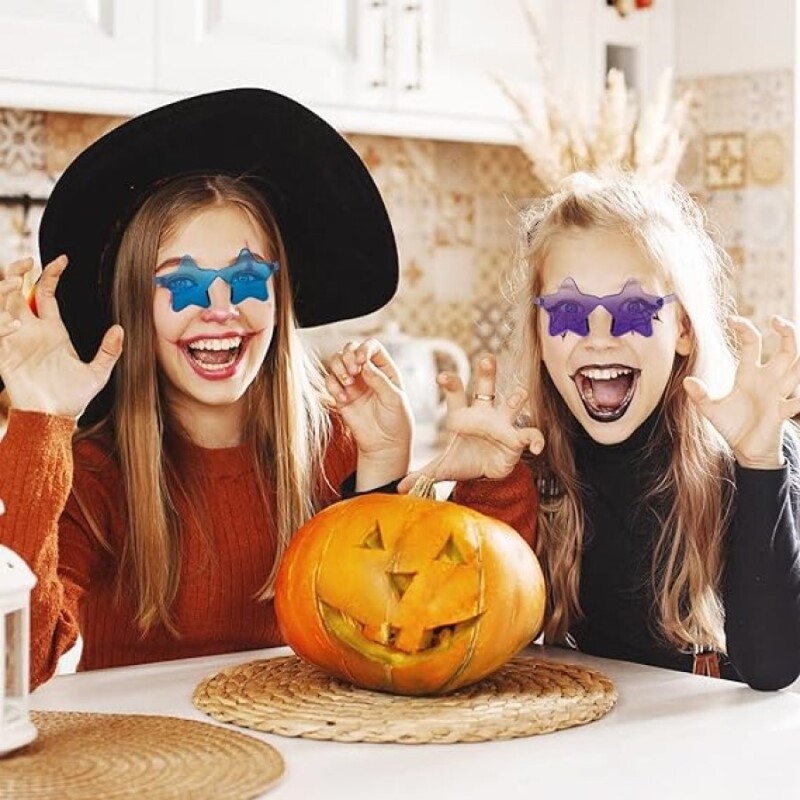 10 pár csillag alakú keret nélküli színezett party napszemüveg aranyos cukorka színű keret nélküli szemüveg divatos szemüveg - kék lila rózsaszín piros