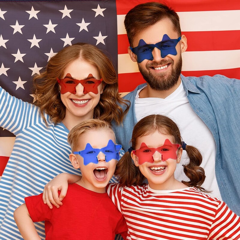 10 pár csillag alakú keret nélküli színezett party napszemüveg aranyos cukorka színű keret nélküli szemüveg divatos szemüveg - kék lila rózsaszín piros