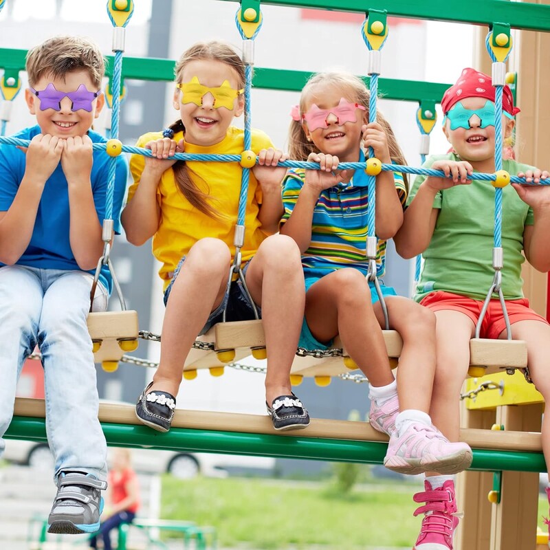 10 pár csillag alakú keret nélküli színezett party napszemüveg aranyos cukorka színű keret nélküli szemüveg divatos szemüveg - kék lila rózsaszín piros