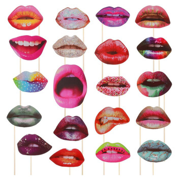 20Pcs/Set Adult Funny Lip Mouth DIY Photobooth Props Wedding Decoration DIY Photo Booth Birthday Party Wedding Decorations