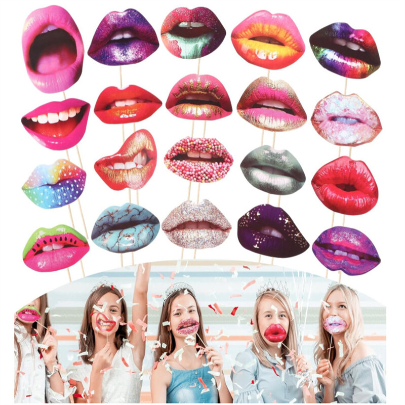 20 τεμ./Σετ για ενήλικες Funny Lip Mouth DIY Photobooth Props Διακόσμηση γάμου DIY Photo Booth Διακοσμήσεις γάμου για πάρτι γενεθλίων