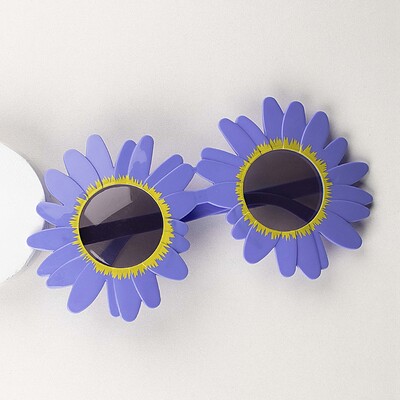 Dekoratív szemüvegek Party Funky kellékek napraforgó kis százszorszép virág alakú fotó kellékek műanyag stílusú napszemüvegek