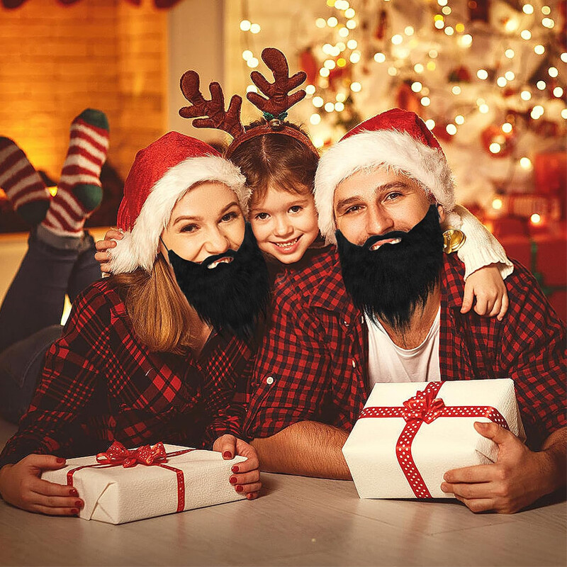 Barbă falsă Petrecere costumă amuzantă Bărbați Femei Mustață falsă Halloween & Crăciun Barbă Păr facial deghizat Jocuri pentru petrecere