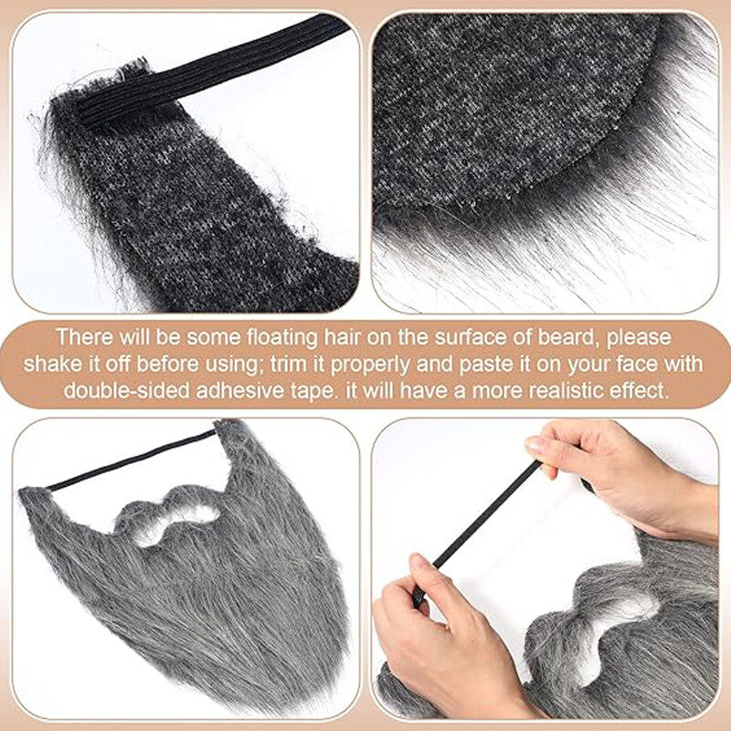 Barbă falsă Petrecere costumă amuzantă Bărbați Femei Mustață falsă Halloween & Crăciun Barbă Păr facial deghizat Jocuri pentru petrecere