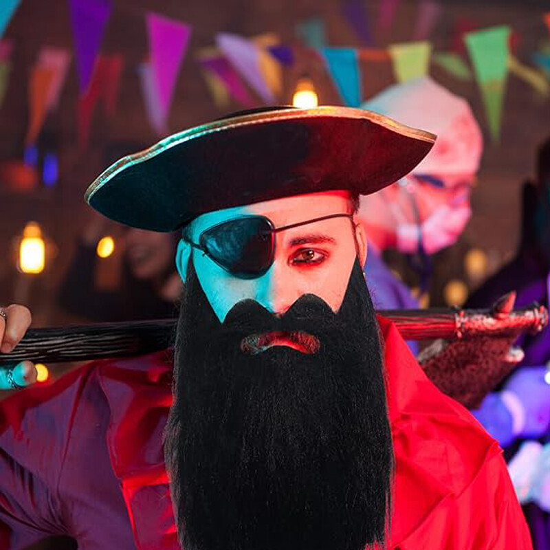 Barbă falsă Petrecere costumă amuzantă Bărbați Femei Mustață falsă Halloween & Crăciun Barbă Păr facial deghizat Jocuri pentru petrecere