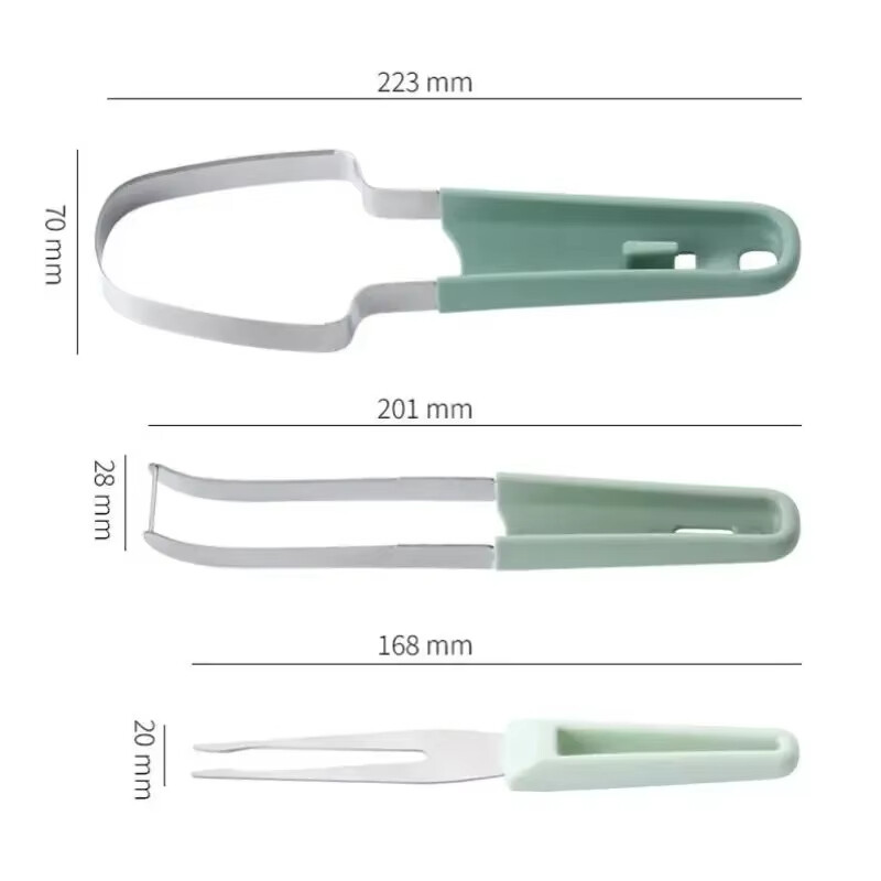 3 vienā nerūsējošā tērauda arbūzu griezējs Daudzfunkcionāls augļu griešanas kombinētais nazis pārnēsājams augļu atdalītājs