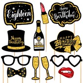 KUKUZHU 1set 30 40 50 60 18Happy Birthday Photobooth Props 30th 40th 50th 60th 18th Years Party Photo Booth Διακοσμήσεις για ενήλικες