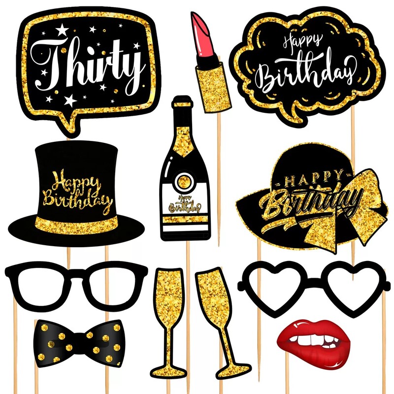KUKUZHU 1set 30 40 50 60 18Happy Birthday Photobooth Props 30th 40th 50th 60th 18th Years Party Photo Booth Διακοσμήσεις για ενήλικες