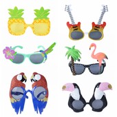 Hawaii Beach Vicces szemüvegek Ananász Madár Gitár Napszemüvegek Nyári Luau Hawaii Pool Beach Party Favor Dekoráció Fénykép kellékek