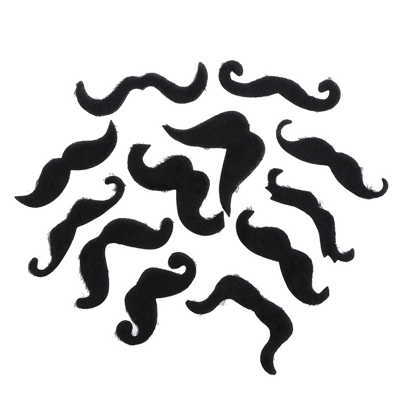 12 db/szett Fekete hamis bajusz öntapadó vicc mexikói újdonság buli kellék