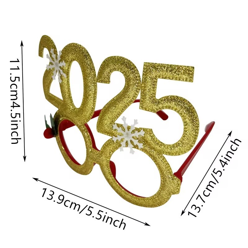 6 db 2025-ös szám karácsonyi szemüvegek karácsonyi buli gyerekeknek felnőtt fotókabin kellékek szemüvegkeret újévi ajándék otthoni kellékek