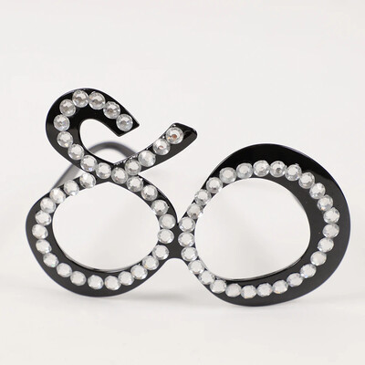 1 db gyémánt születésnapi 18/20/21/30/40/50/60/80 éves szemüvegek ajándék fotókellékek boldog születésnapi buli dekorációjához