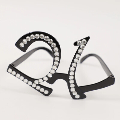 1 db gyémánt születésnapi 18/20/21/30/40/50/60/80 éves szemüvegek ajándék fotókellékek boldog születésnapi buli dekorációjához