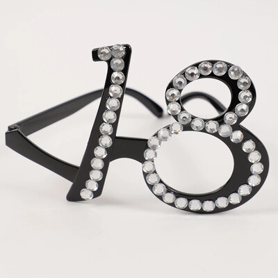 1 db gyémánt születésnapi 18/20/21/30/40/50/60/80 éves szemüvegek ajándék fotókellékek boldog születésnapi buli dekorációjához