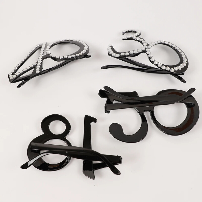 1 db gyémánt születésnapi 18/20/21/30/40/50/60/80 éves szemüvegek ajándék fotókellékek boldog születésnapi buli dekorációjához