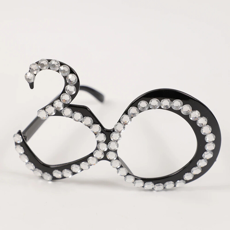 1 db gyémánt születésnapi 18/20/21/30/40/50/60/80 éves szemüvegek ajándék fotókellékek boldog születésnapi buli dekorációjához