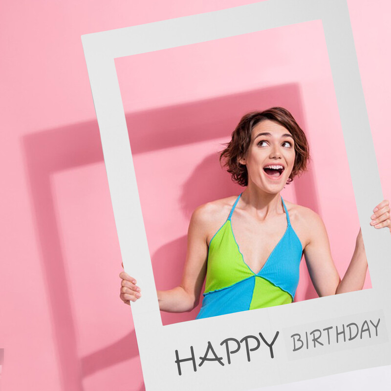 Boldog születésnapot Fényképkeret Papír Képek Születésnapi évforduló Kivágások Bódé kellékek Barkácsolás party kellékek Dekorációs szívesség