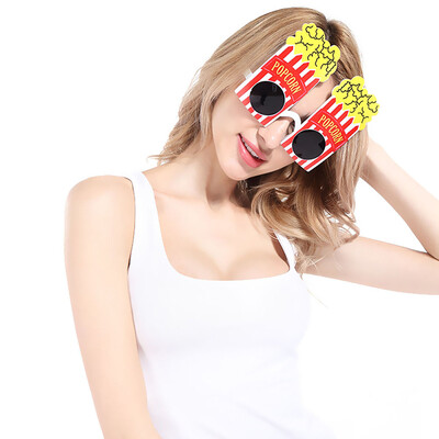 1db Party Eye Wear karácsonyi popcorn szemüveg kellék a Cosplay jelmez álarcos fesztiválhoz