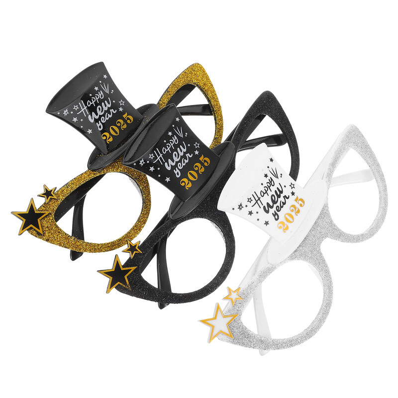 3 τμχ Ψηφιακά Γυαλιά Μοντελοποίησης Πλαστικά 2025 Happy New Year Γυαλιά οράσεως Σκελετοί γυαλιά ηλίου