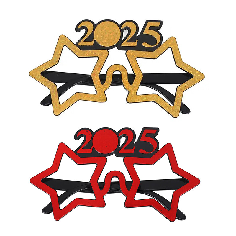 Γυαλιά 2025 Πρωτοχρονιάτικο πάρτι Διακόσμηση ματιών Πλαστικά στηρίγματα Γυαλιά ηλίου Φωτογραφία στηρίγματα Χριστουγεννιάτικα στολίδια Αστεία γυαλιά