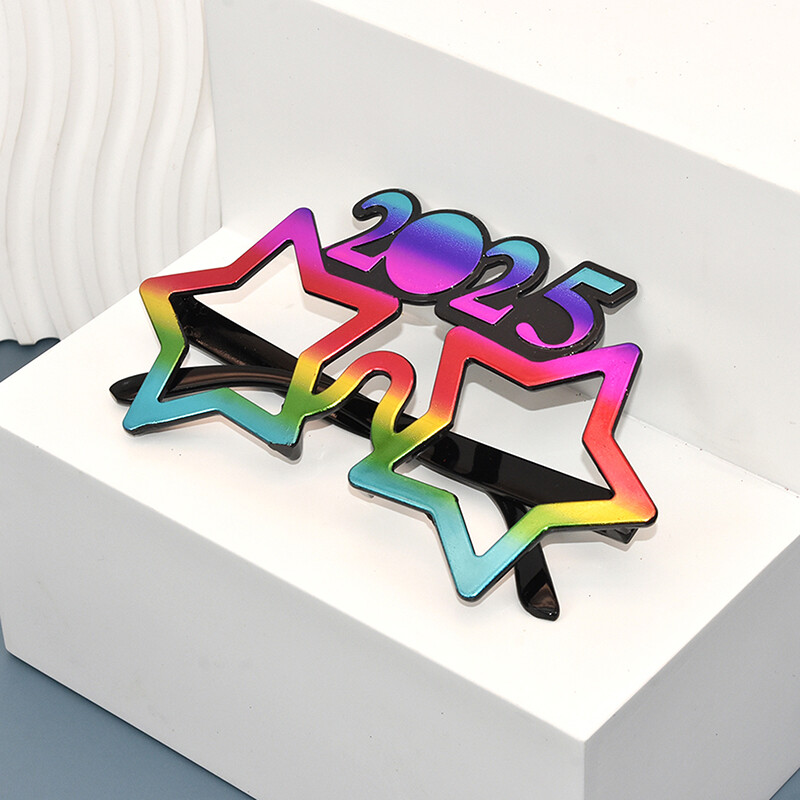 Γυαλιά 2025 Πρωτοχρονιάτικο πάρτι Διακόσμηση ματιών Πλαστικά στηρίγματα Γυαλιά ηλίου Φωτογραφία στηρίγματα Χριστουγεννιάτικα στολίδια Αστεία γυαλιά