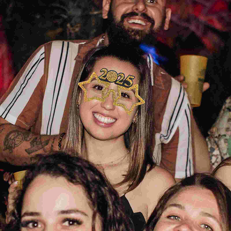 Γυαλιά 2025 Πρωτοχρονιάτικο πάρτι Διακόσμηση ματιών Πλαστικά στηρίγματα Γυαλιά ηλίου Φωτογραφία στηρίγματα Χριστουγεννιάτικα στολίδια Αστεία γυαλιά