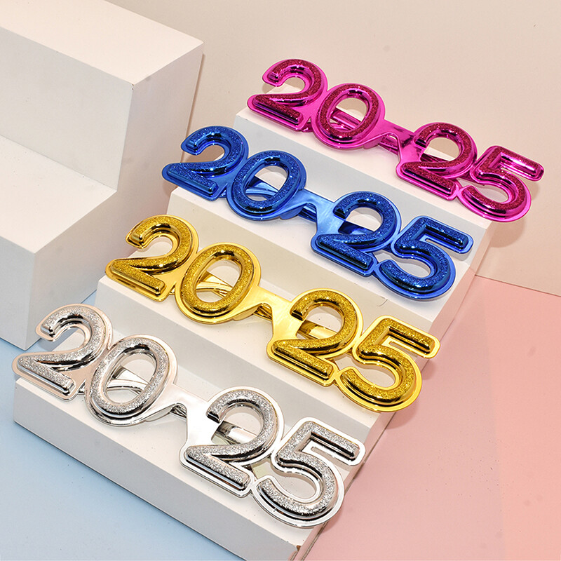 2025-ös szemüvegek újévi parti szemek díszítése műanyag kellékek napszemüvegek fényképezési kellékek karácsonyi díszek vicces szemüvegek