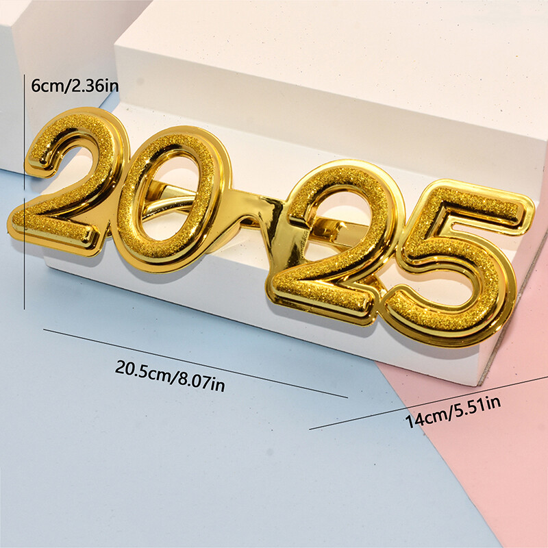 2025-ös szemüvegek újévi parti szemek díszítése műanyag kellékek napszemüvegek fényképezési kellékek karácsonyi díszek vicces szemüvegek