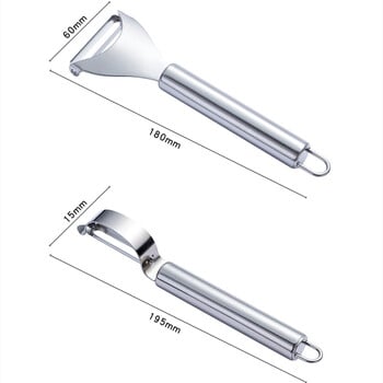 Белачка за картофи от неръждаема стомана с двойна употреба Нож за белене на ябълки и моркови Резачка за плодове Остър скрепер Кухненски джаджи
