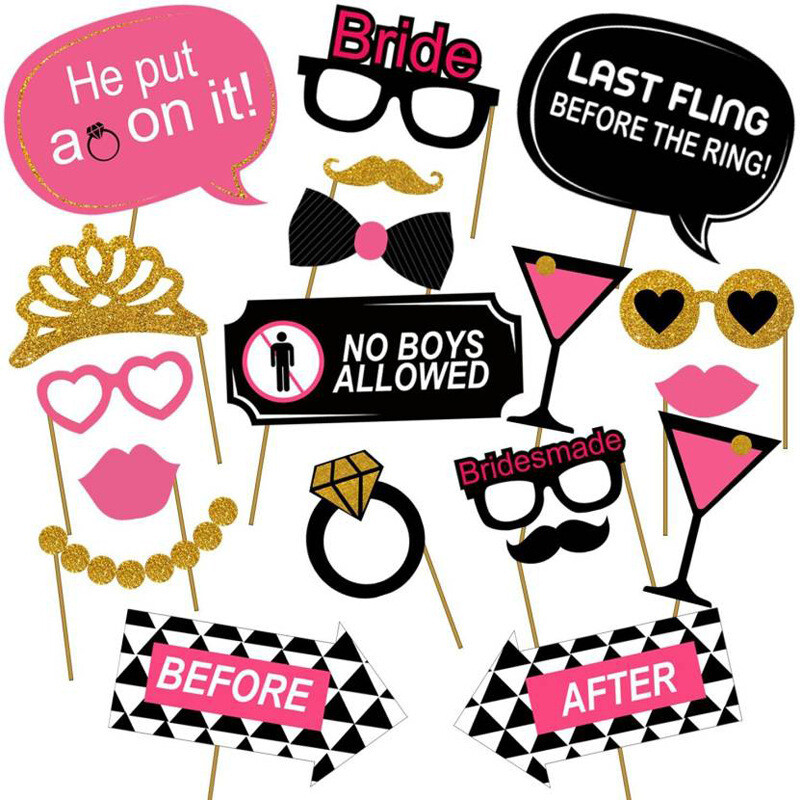 1 Nustatyti komandos nuotaką, kad būtų popieriniai fotorekvizitai Kaukė Vestuvių dušas Vestuvių dekoravimas Popierinis rėmelis Bachelorette reikmenys su blizgančiais