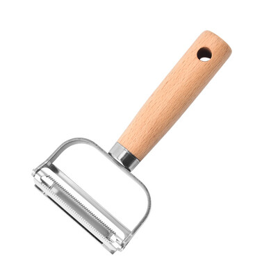 Nerūdijančio plieno daržovių skustukas su medine rankena Daugiafunkcinis bulvių morkų trintuvės smulkintuvas pjaustymo peilis virtuvės įtaisas