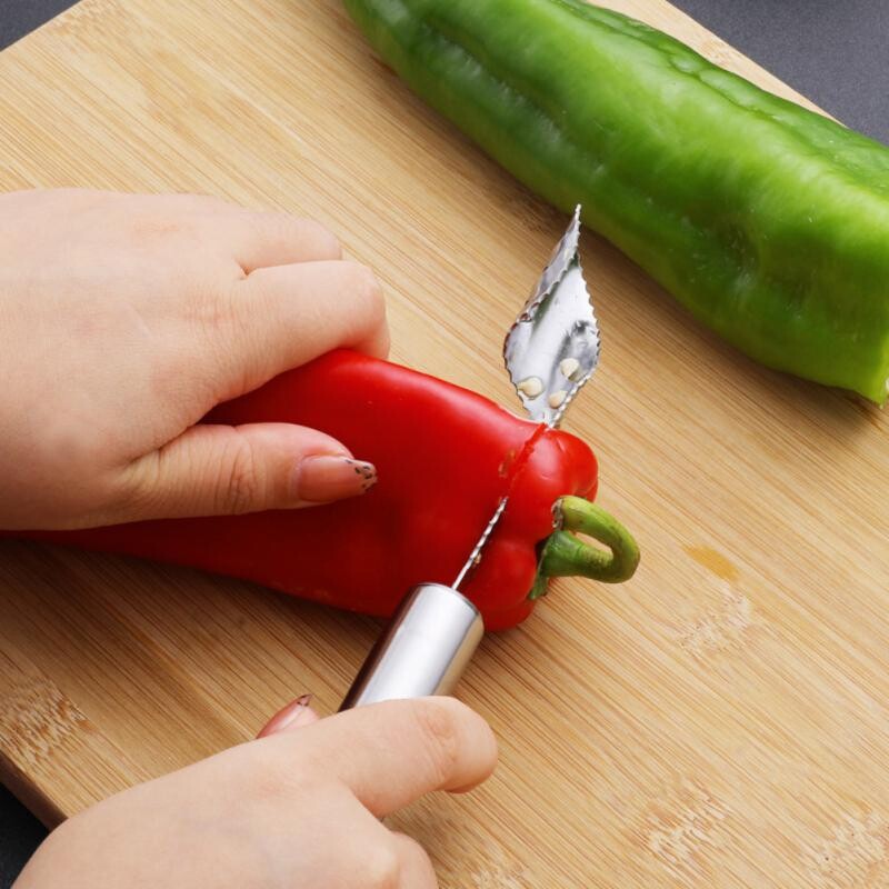 Sėklų kasimo šerdis Lengvai valomas Kūrybinis virtuvės įrankis pipirų balzamui kriaušių čili šerdies uodegos pakabinimo anga Patogus nešiojamas