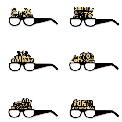 18. 30. 40. 50. Születésnapi parti Papírszemüveg Fekete arany Boldog születésnapi parti dekoráció 18 30 40 50 60 70 éves fényképes kellék