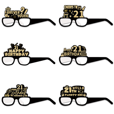 18. 30. 40. 50. Születésnapi parti Papírszemüveg Fekete arany Boldog születésnapi parti dekoráció 18 30 40 50 60 70 éves fényképes kellék