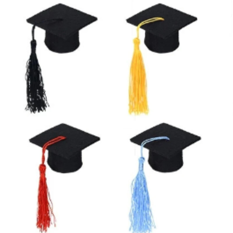 10gab Izlaiduma cepure, filcs, mini doktora cepure, pušķu filcs, doktora cepure, lelle, vīna pudele, pušķu dekorēšana