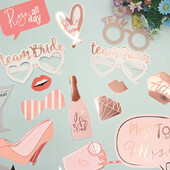 Esküvői dekoráció Fotófülke kellékek Ajkak Szemüvegek Csapat Menyasszony Vőlegény Mrs Mrs Menyasszonyi Zuhany Dekor Leánybúcsú dekorációs kellékek