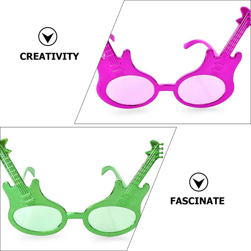 6 vnt Vakarėlio dekoratyviniai akiniai Išdaigų Akiniai Vakarėliui Akiniai Gitaros Dizaino Akiniai