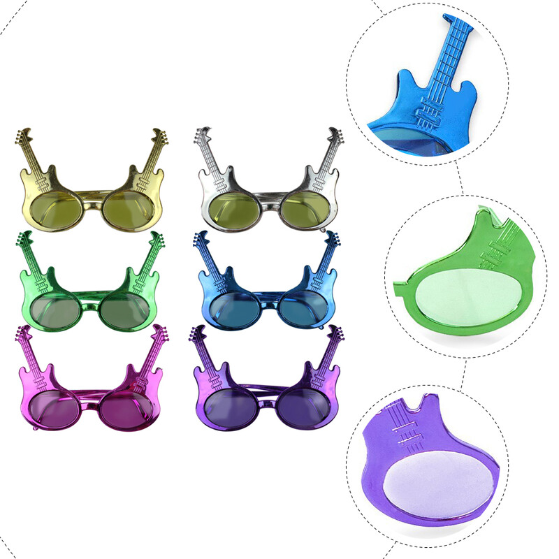 6 vnt Vakarėlio dekoratyviniai akiniai Išdaigų Akiniai Vakarėliui Akiniai Gitaros Dizaino Akiniai