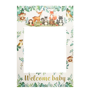 1 τεμ Safari Jungle Anima Welcome Baby Fender Reveal Paper Photo Booth Props Πλαίσιο Διακόσμηση Baby Shower Προμήθειες για πάρτι γενεθλίων