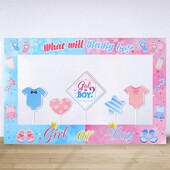 Gender Reveal Fényképkeret Fényképezés Eszközök Üdvözöljük Baby Shower Party Dekorációk Gyerekek Nemek Felfedezése Party Kellékek