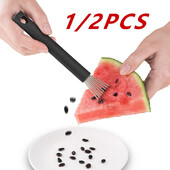 Nešiojamas arbūzų sėjos pašalinimo įrankis nerūdijančio plieno rankinis arbūzų sėjimo vaisių sėjos įrankis su silikonine rankena