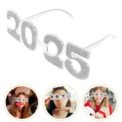 2025 m. Akiniai Akiniai nuo saulės Akiniai Rekvizitai Vakarėlio dekorai Naujųjų Metų numeris Juokingi modeliavimo drabužiai Dekoracija