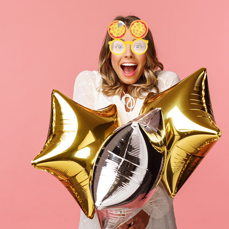 2 vnt Vakarėlių akiniai Dekoratyviniai akiniai nuo saulės Kvailas Juokingi Pizza Cosplay Akiniai Madingi