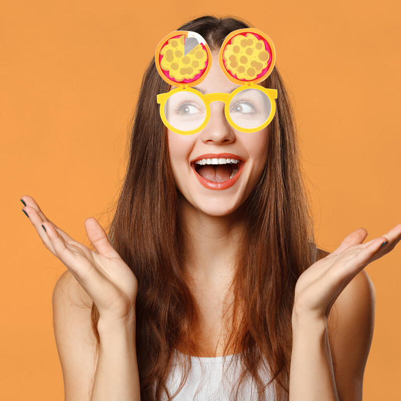 2 vnt Vakarėlių akiniai Dekoratyviniai akiniai nuo saulės Kvailas Juokingi Pizza Cosplay Akiniai Madingi