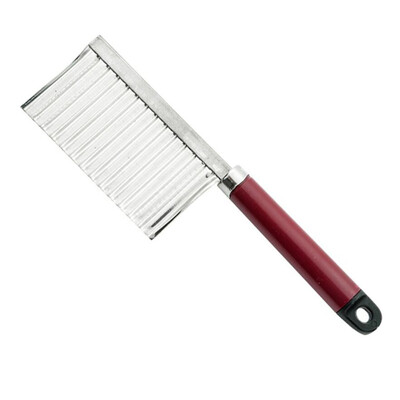 Rozsdamentes acél burgonyaszeletelő tészta zöldség-gyümölcs ránc hullámos szeletelő kés burgonyavágó, sült sütés készítő eszköz