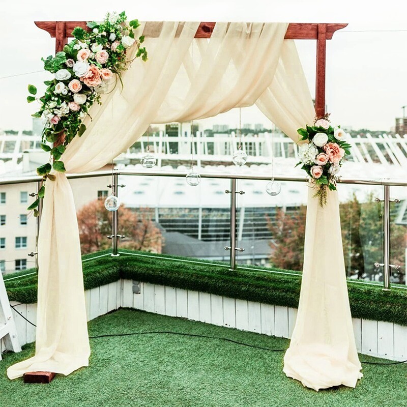 Kāzu arkas pārklājums šifona audums aizkaru aizkari Kāzu skatuves fons drapēšanas ceremonija pieņemšanas piekārtais dekors