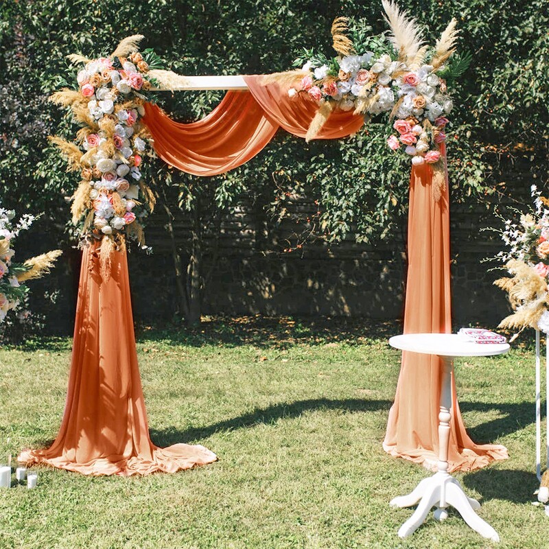 Nunta Arc Draperie Rustic Wedding Party Decor Ceremonie Agățat Materiale șifon țesătură perdea Valance Fundal fotografie