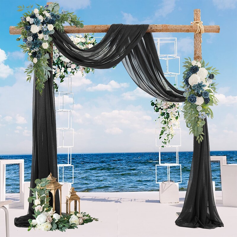 Nunta Arc Draperie Rustic Wedding Party Decor Ceremonie Agățat Materiale șifon țesătură perdea Valance Fundal fotografie