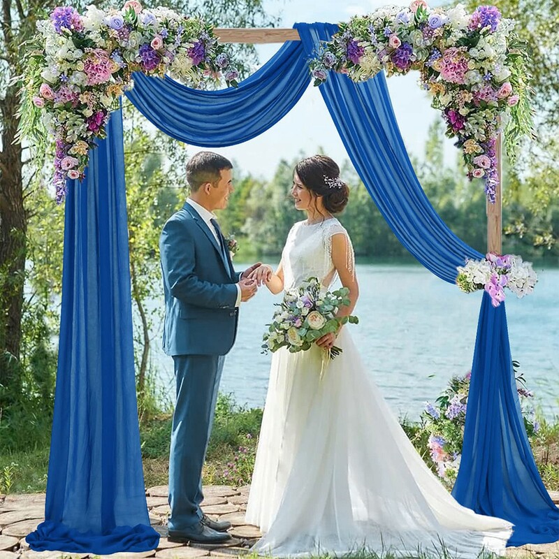 Nunta Arc Draperie Rustic Wedding Party Decor Ceremonie Agățat Materiale șifon țesătură perdea Valance Fundal fotografie
